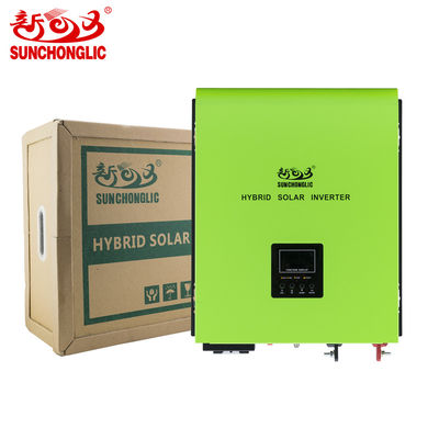 quality  Sunchonglic 48v 5kva 3000w pure sine wave 60A mppt hybrid solar inverter with 30A AC charger 470x385x155mm factory